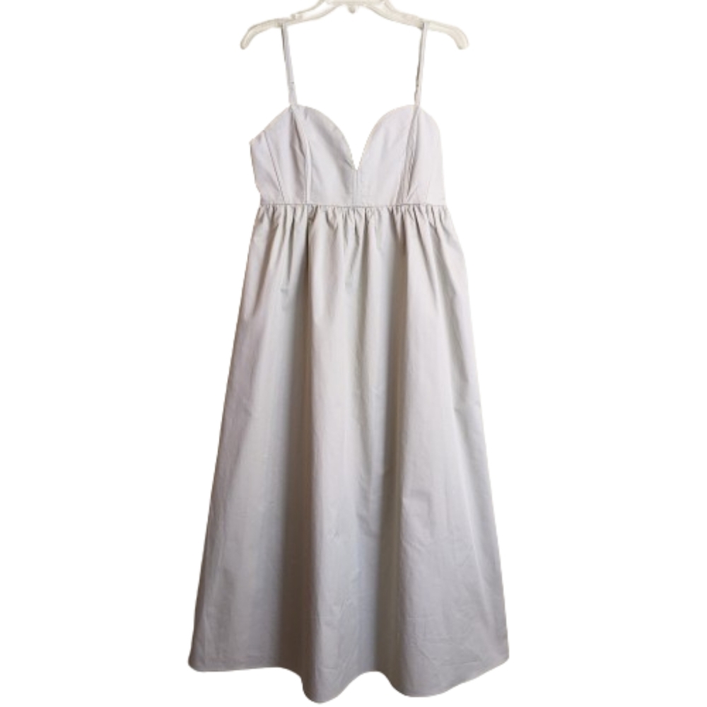 Molly Green Dress The Jessie Midi Light Sage Green Smocked Back Pockets Size L